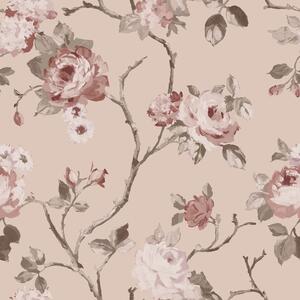 Ružová vliesová kvetinová tapeta na stenu, 139476, Vintage Flowers, Esta Home
