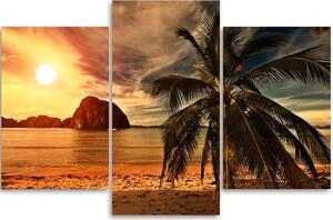 Obraz na plátne Tropická pláž - 3 dielny Rozmery: 60 x 40 cm
