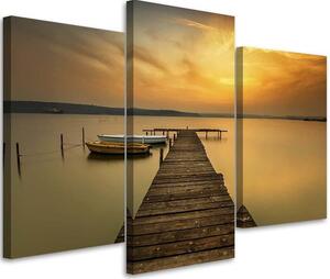 Obraz na plátne Mólo na jazere - 3 dielny Rozmery: 60 x 40 cm