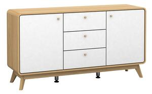 Nízka komoda v dekore duba v bielo-prírodnej farbe 140x75 cm Caitlin – Støraa