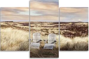 Obraz na plátne Ležadlá v tráve - 3 dielny Rozmery: 60 x 40 cm