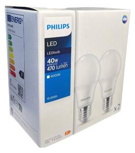 Philips 8719514470996 LED žiarovka CorePro E27 4,9W/40W 470lm 4000K A60 biela 2-set
