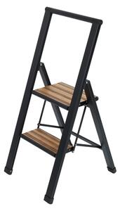 Čierny hliníkový protišmykový skladací rebrík Wenko Stepladder II