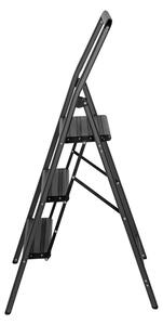 Sivé schodíky Wenko Compact, výška 114,5 cm