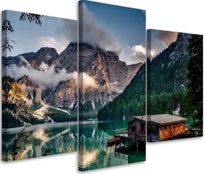 Obraz na plátne Jazero v horách - 3 dielny Rozmery: 60 x 40 cm