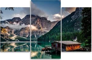 Obraz na plátne Jazero v horách - 3 dielny Rozmery: 60 x 40 cm