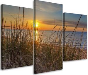 Obraz na plátne Západ slnka nad morom - 3 dielny Rozmery: 60 x 40 cm