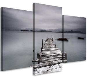 Obraz na plátne Zimné jazero - 3 dielny Rozmery: 60 x 40 cm
