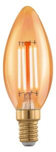 EGLO 110069 LED celosklenená žiarovka E14 Vintage filament C35 sviečka 4W/28W 300lm 1700K GOLD DIM stmievateľná