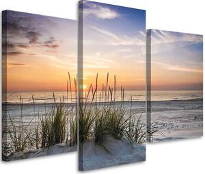 Obraz na plátne Západ slnka na pláži - 3 dielny Rozmery: 60 x 40 cm