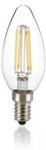 Ideal Lux 101224 LED žiarovka E14 Filament B35 4W/430lm 3000K priehľadná, sviečka
