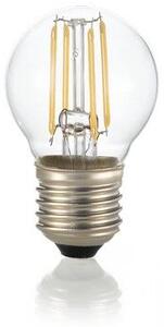 Ideal Lux 188942 LED žiarovka E27 Filament P45 4W/400lm 3000K priehľadná, kvapka, stmievateľná