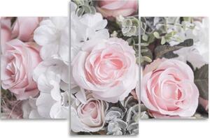 Obraz na plátne Ružové ruže - 3 dielny Rozmery: 60 x 40 cm