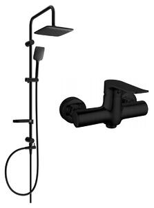 Mexen Sven sprchová zostava s dažďovou sprchou a sprchová batéria Pecos, čierna matná, 72740262-70