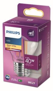 Philips 8718699763176 LED žiarovka 4,3W/40W 470lm E27 2700K P45 filament kvapka