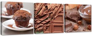 Sada obrazov na plátne Sladká čokoláda - 3 dielna Rozmery: 90 x 30 cm