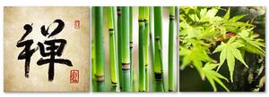 Sada obrazov na plátne Zelená Ázia - 3 dielna Rozmery: 90 x 30 cm