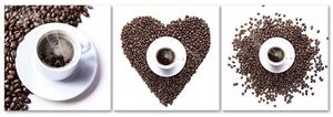 Sada obrazov na plátne Coffee heart - 3 dielna Rozmery: 90 x 30 cm