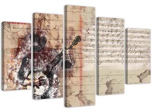 Obraz na plátne Abstraktný hudobník - 5 dielny Rozmery: 100 x 70 cm