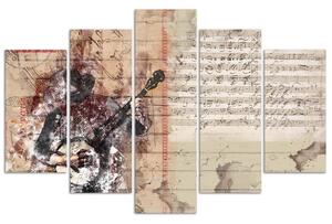 Obraz na plátne Abstraktný hudobník - 5 dielny Rozmery: 100 x 70 cm