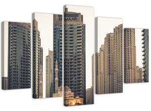 Obraz na plátne Dubajské mrakodrapy - 5 dielny Rozmery: 100 x 70 cm