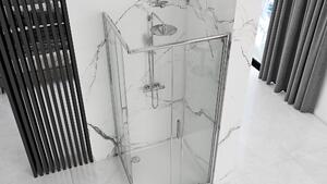 Rea Punto, sprchový kút s posuvnými dverami 80(dvere) x 80(dvere) x 190 cm, 5mm číre sklo, chrómový profil, REA-K0863