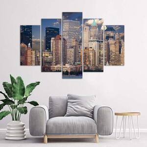 Obraz na plátne New York mrakodrapy - 5 dielny Rozmery: 100 x 70 cm