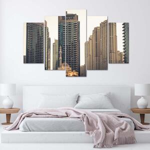 Obraz na plátne Dubajské mrakodrapy - 5 dielny Rozmery: 100 x 70 cm