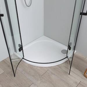 Sprchový Kút 90x90 Polkruhový Výklopné Otváranie čierny | London