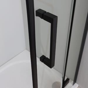 Sprchový Kút 80x80 Oblý Bez Profilov, Matný čierny, Sklo 6 Mm | London