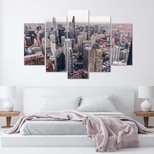 Obraz na plátne Chicago mrakodrapy - 5 dielny Rozmery: 100 x 70 cm