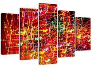 Obraz na plátne Svetlá mesta - 5 dielny Rozmery: 100 x 70 cm