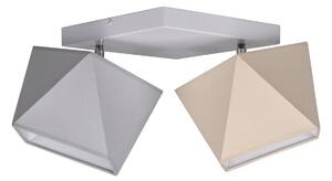Stropné svietidlo DIAMOND, 2x textilné tienidlo (mix 6 farieb), (výber z 3 farieb konštrukcie - možnosť polohovania)