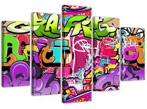 Obraz na plátne Graffiti - 5 dielny Rozmery: 100 x 70 cm