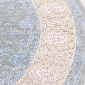 Kruhový koberec modro béžový - IN Tabriz s perzským motívom 2,00 x 2,00 m