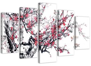 Obraz na plátne Japonská čerešňa - 5 dielny Rozmery: 100 x 70 cm