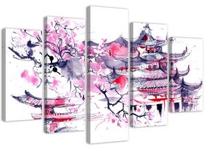Obraz na plátne Japonská krajina - 5 dielny Rozmery: 100 x 70 cm