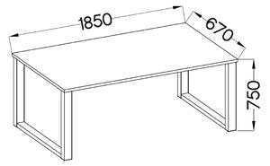 Stôl Loftowy Industriálny 185x67 - Dub Artisan