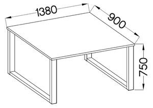 Stôl Loftowy Industriálny 138x90 - Dub Lancelot