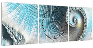 Obraz texturovanej špirály (s hodinami) (90x30 cm)