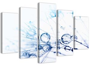 Obraz na plátne Kvapky vody na féne - 5 dielny Rozmery: 100 x 70 cm