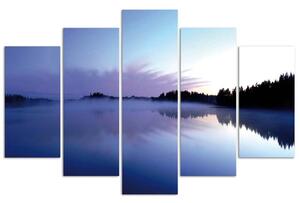 Obraz na plátne Hmla nad jazerom - 5 dielny Rozmery: 100 x 70 cm