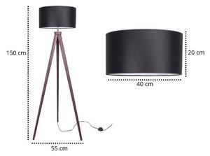 Podlahová lampa INDIGO, 1x textilné tienidlo (výber zo 7 farieb), (výber z 5 farieb konštrukcie)