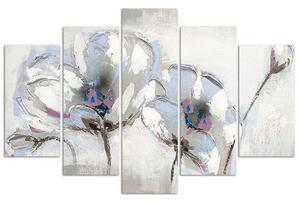 Obraz na plátne Maľované kvety - 5 dielny Rozmery: 100 x 70 cm