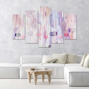 Obraz na plátne Lilac abstrakcia - 5 dielny Rozmery: 100 x 70 cm