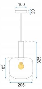 Toolight - sklenené stropné svietidlo Amber APP461-1CP, hnedá retro, OSW-00591