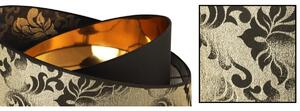 Závesné svietidlo Werona 1, 1x čierne/zlaté textilné tienidlo so vzorom, g