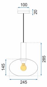 Toolight - sklenené stropné svietidlo Amber APP465-1CP, zelená, OSW-00595