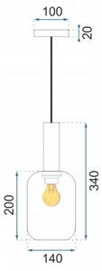 Toolight - sklenené stropné svietidlo Amber APP458-1CP, oranžová, OSW-00588