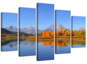 Obraz na plátne Národný park Grand Teton - 5 dielny Rozmery: 100 x 70 cm